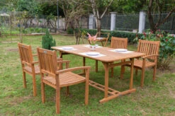 OUTFLEXX Sitzgruppe, Natur, Akazie, Ausziehtisch 150/200 X 90 Cm, 4 Armlehnensessel -Gartenladen 22814 8.jpg