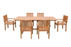 OUTFLEXX Sitzgruppe, Natur, Akazie, Ausziehtisch 180/240 X 100 Cm, 6 Armlehnensessel -Gartenladen 22831 10.jpg