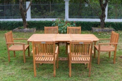 OUTFLEXX Sitzgruppe, Natur, Akazie, Ausziehtisch 180/240 X 100 Cm, 6 Armlehnensessel -Gartenladen 22831 6.jpg