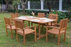 OUTFLEXX Sitzgruppe, Natur, Akazie, Ausziehtisch 180/240 X 100 Cm, 6 Armlehnensessel -Gartenladen 22831 8.jpg