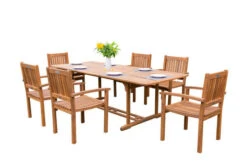 OUTFLEXX Sitzgruppe, Natur, Akazie, Ausziehtisch 180/240 X 100 Cm, 6 Armlehnensessel -Gartenladen 22831 9.jpg