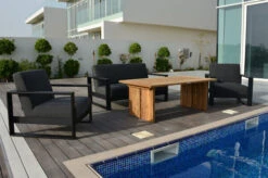 OUTFLEXX Loungemöbel, Sooty, Alu/Sunbrella/recyceltes Teakholz, 4 Personen, Loungetisch 160x90 Cm 9 OUTFLEXX Loungemöbel, Sooty, Alu/Sunbrella/recyceltes Teakholz, 4 Personen, Loungetisch 160x90 Cm -Gartenladen 22837 3.jpg