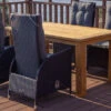 OUTFLEXX Esstischgarnitur, Polyrattan/Teakholz, Tisch 160x90cm, 4 Diningsessel, Inkl. Polster -Gartenladen 22874 1.jpg