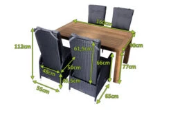 OUTFLEXX Esstischgarnitur, Polyrattan/Teakholz, Tisch 160x90cm, 4 Diningsessel, Inkl. Polster -Gartenladen 22874 5.jpg