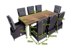 OUTFLEXX Esstischgarnitur, Edelstahl/Teakholz, Tisch 220x100cm, 8 Diningsessel, A-Gestell -Gartenladen 22887 5.jpg