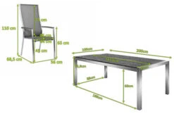 STERN Esstischgarnitur, Silbergrau/grau, Edelstahl/Textilene, Tisch 200 X 100 Cm, 2 Teilige Tischplatte, 6 Stapelsessel, Hohe Rückenlehne 15 STERN Esstischgarnitur, Silbergrau/grau, Edelstahl/Textilene, Tisch 200 X 100 Cm, 2 Teilige Tischplatte, 6 Stapelsessel, Hohe Rückenlehne -Gartenladen 22899 02 mass.jpg