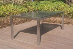 STERN Esstischgarnitur, Silber/grau, Edelstahl/Textilene, Tisch 200 X 100 Cm, 2 Teilige Tischplatte, 6 Multipositionssessel, Padded -Gartenladen 22902 04.jpg