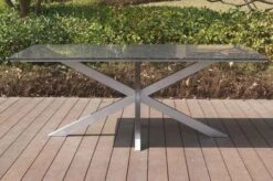 STERN Esstischgarnitur, Silber/grau, Edelstahl/Textilene, Tisch 200 X 100 Cm, 6 Multipositionssessel, Padded -Gartenladen 22912 05.JPG