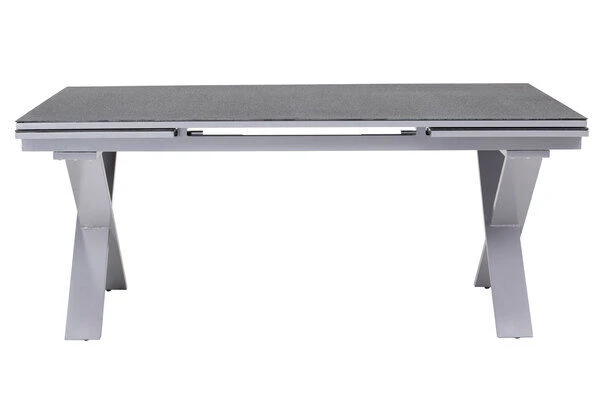 KETTLER Granada Esstischgarnitur, Silber / Anthrazit, Alu / Spraystone / Teak, Tisch 180/280x100cm, 8 Stapelsessel, 2 Multipo 13 KETTLER Granada Esstischgarnitur, Silber / Anthrazit, Alu / Spraystone / Teak, Tisch 180/280x100cm, 8 Stapelsessel, 2 Multipo – Bild 11