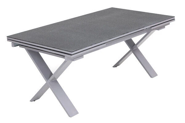 KETTLER Granada Esstischgarnitur, Silber / Anthrazit, Alu / Spraystone / Teak, Tisch 180/280x100cm, 8 Stapelsessel, 2 Multipo 8 KETTLER Granada Esstischgarnitur, Silber / Anthrazit, Alu / Spraystone / Teak, Tisch 180/280x100cm, 8 Stapelsessel, 2 Multipo – Bild 6