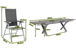 KETTLER BasicPlus Esstischgarnitur, Silber / Anthrazit, Alu / HPL / Textil, Tisch 180/280x100cm, 6 Multipositionssessel -Gartenladen 23040 5.jpg