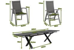 KETTLER Altura Esstischgarnitur, Anthrazit, Alu / Spraystone / Textil, Tisch 180/280x100cm, 6 Stapelsessel, 2 Multipo -Gartenladen 23089 5.jpg