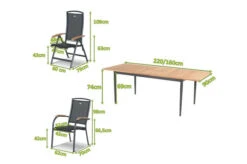 HARTMAN Silencio / RaffaeloSitzgruppe, Xerix/natur, Alu/Teak, 2 Dining Sessel, 4 Multipo, 160/220x90cm, FSC-Teak Armlehnen -Gartenladen 23242 mass.jpg