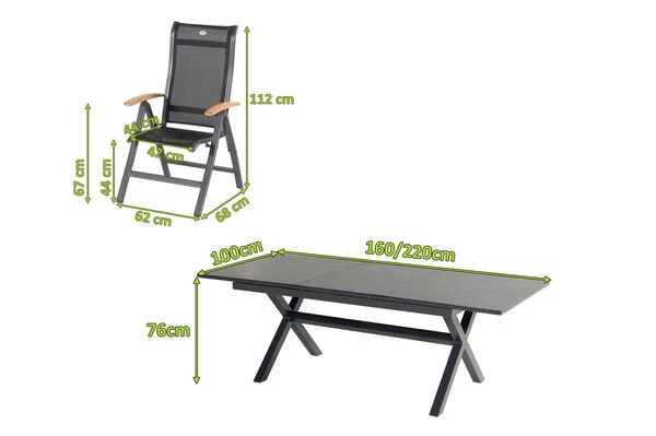 HARTMAN Xanadu / Alice Sitzgruppe, Xerix/natur, Alu/Teak/Glaskeramik, 4x4 Textilen, 4 Multipo, 160/220x90cm, FSC-Teak Armlehnen 6 HARTMAN Xanadu / Alice Sitzgruppe, Xerix/natur, Alu/Teak/Glaskeramik, 4x4 Textilen, 4 Multipo, 160/220x90cm, FSC-Teak Armlehnen – Bild 4