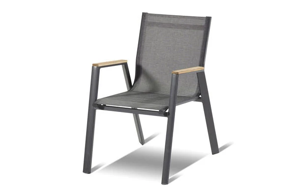 HARTMAN Xanadu / Aruba Sitzgruppe, Xerix/natur, Alu/Teak/Glaskeramik, 8 Dining Sessel, 160/220x100cm, FSC-Teak Armlehnen 5 HARTMAN Xanadu / Aruba Sitzgruppe, Xerix/natur, Alu/Teak/Glaskeramik, 8 Dining Sessel, 160/220x100cm, FSC-Teak Armlehnen – Bild 3