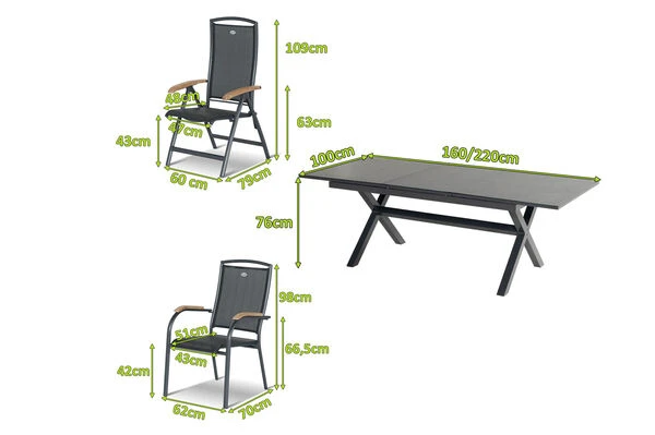 HARTMAN Xanadu / Raffaelo Sitzgruppe, Xerix/natur, Alu/Teak/Glaskeramik, 2 Dining Sessel, 6 Multipo, 160/220x100cm, FSC-Teak Armlehnen 7 HARTMAN Xanadu / Raffaelo Sitzgruppe, Xerix/natur, Alu/Teak/Glaskeramik, 2 Dining Sessel, 6 Multipo, 160/220x100cm, FSC-Teak Armlehnen – Bild 5