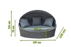 OUTFLEXX Sonneninsel, Grau, Polyrattan/Olefin, 187x146x75/131, Verstellbares Dach -Gartenladen 23404 5.jpg