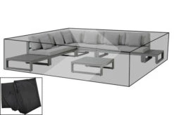 OUTFLEXX Premium Abdeckhaube Für Ecklounge, Schwarz, Z.B. 21820, 300 X 300 X 50 Cm, Wasserbeständig, Integriertes Zugband