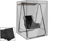 OUTFLEXX Premium Abdeckhaube Für Hängesessel, Schwarz, Z.B. 21808, 115 X 120 X 165 Cm, Wasserbeständig, Integriertes Zugband
