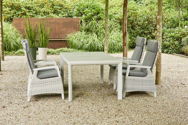 SIENA GARDEN Carlos/Corido Dining Set, Weiß/grau, Alu/Gardino®-Geflecht/Keramik, 180 X 100 Cm, Inkl. 4 Diningsessel 3 SIENA GARDEN Carlos/Corido Dining Set, Weiß/grau, Alu/Gardino®-Geflecht/Keramik, 180 X 100 Cm, Inkl. 4 Diningsessel