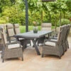 SIENA GARDEN Tirana/Corido Dining Set, Anthrazit/grau, Alu/Gardino®-Geflecht/Keramik, 205-265 X 103 X 76cm, Inkl. 8 Diningsessel