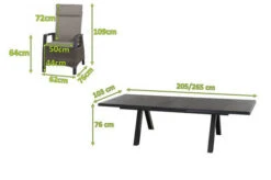 SIENA GARDEN Tirana/Corido Dining Set, Anthrazit/grau, Alu/Gardino®-Geflecht/Keramik, 205-265 X 103 X 76cm, Inkl. 8 Diningsessel 19 SIENA GARDEN Tirana/Corido Dining Set, Anthrazit/grau, Alu/Gardino®-Geflecht/Keramik, 205-265 X 103 X 76cm, Inkl. 8 Diningsessel -Gartenladen 23787 05.jpg