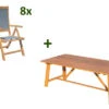 OUTFLEXX Esstischgarnitur, Natur/grau, FSC-Akazienholz/Textilene, 220x100 Cm, 8 Multipositionssessel, Geölt -Gartenladen 23881 01.jpg