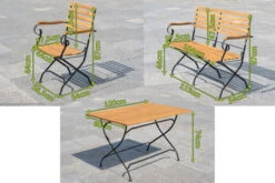 OUTFLEXX Sitzgruppe, Natur/schwarz, Stahl/FSC-Akazienholz, 120x80 Cm, 2 Klappstühle Mit Armlehnen, 2-Sitzer Bank, Pulverbeschichtet, Geölt 20 OUTFLEXX Sitzgruppe, Natur/schwarz, Stahl/FSC-Akazienholz, 120x80 Cm, 2 Klappstühle Mit Armlehnen, 2-Sitzer Bank, Pulverbeschichtet, Geölt -Gartenladen 23885 05.jpg