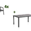 KETTLER Cubic/BasicPlus Esstischgarnitur, Anthrazit, Alu/Kettalit/Textilene, 160x90 Cm, 4 Stapelsessel 1 KETTLER Cubic/BasicPlus Esstischgarnitur, Anthrazit, Alu/Kettalit/Textilene, 160x90 Cm, 4 Stapelsessel -Gartenladen 28767 1.jpg
