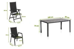 KETTLER Cubic/Basic Plus Padded Esstischgarnitur, Anthrazit, Alu/Kettalit/Textilene, 160x90 Cm, 4 Stapel/ 2 Multipos -Gartenladen 28774 5.jpg