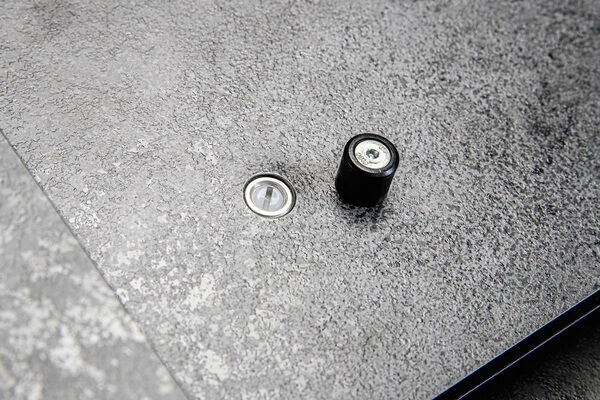 KETTLER Cubic/Basic Plus Esstischgarnitur, Anthrazit, Alu/HPL/Textilene, 140/210x70 Cm, 4 Stapelsessel 6 KETTLER Cubic/Basic Plus Esstischgarnitur, Anthrazit, Alu/HPL/Textilene, 140/210x70 Cm, 4 Stapelsessel – Bild 4