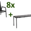 KETTLER Cubic/Basic Plus Padded Esstischgarnitur, Anthrazit, Alu/HPL/Textilene, 140/210x70 Cm, 8 Stapelsessel 1 KETTLER Cubic/Basic Plus Padded Esstischgarnitur, Anthrazit, Alu/HPL/Textilene, 140/210x70 Cm, 8 Stapelsessel -Gartenladen 28842 01.jpg