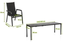 KETTLER Cubic/Basic Plus Padded Esstischgarnitur, Anthrazit, Alu/HPL/Textilene, 140/210x70 Cm, 8 Stapelsessel -Gartenladen 28842 05.jpg