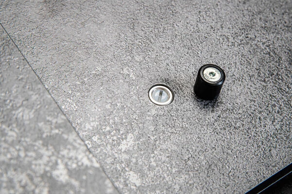 KETTLER Cubic/Altura Esstischgarnitur, Anthrazit, Alu/HPL/Textilene, 140/210x70 Cm, 8 Stapelsessel 6 KETTLER Cubic/Altura Esstischgarnitur, Anthrazit, Alu/HPL/Textilene, 140/210x70 Cm, 8 Stapelsessel – Bild 4