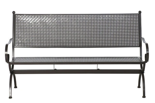 MBM Bank Romeo, Marone, Schmiedeeisen Verzinkt, Pulverbeschichtet, 3-Sitzer, 171x101x68 Cm 4 MBM Bank Romeo, Marone, Schmiedeeisen Verzinkt, Pulverbeschichtet, 3-Sitzer, 171x101x68 Cm – Bild 2