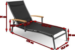 HARTMAN Alice Sonnenliege, Xerix/schwarz, Alu/Textilen, 179 X 75,5 X 33 Cm, FSC Teak-Armlehnen 5 HARTMAN Alice Sonnenliege, Xerix/schwarz, Alu/Textilen, 179 X 75,5 X 33 Cm, FSC Teak-Armlehnen -Gartenladen 2 11088.jpg