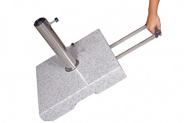 DOPPLER Trolley Granitsockel, Edelstahl/Granit, 50 Kg, Für Schirmstöcke Von 32-60 Mm 4 DOPPLER Trolley Granitsockel, Edelstahl/Granit, 50 Kg, Für Schirmstöcke Von 32-60 Mm – Bild 2