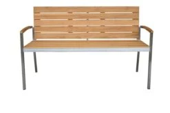 OUTFLEXX Gartenbank, FSC-Teakholz/Edelstahl, 2-Sitzer, 130x55x80cm -Gartenladen 2 13537.jpg