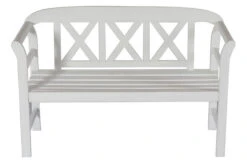 VILLANA Gartenbank, Weiß, Akazienholz, 128 X 54 X 81 Cm, 2 Personen -Gartenladen 2 13853.jpg