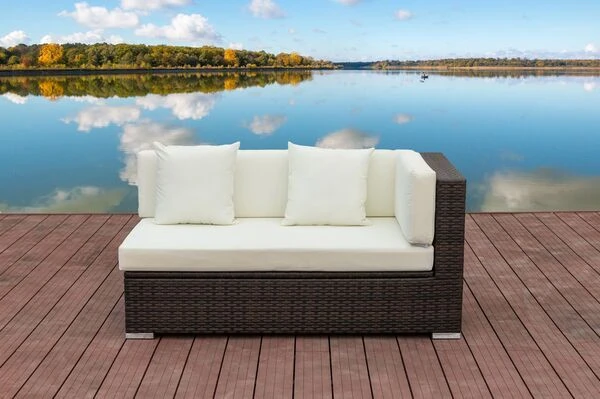 OUTFLEXX 2-Sitzer Ecksofa, Braun Marmoriert, Polyrattan, 145 X 85 X 70 Cm, Wasserfeste Kissenbox, Armlehne Li. 4 OUTFLEXX 2-Sitzer Ecksofa, Braun Marmoriert, Polyrattan, 145 X 85 X 70 Cm, Wasserfeste Kissenbox, Armlehne Li. – Bild 2