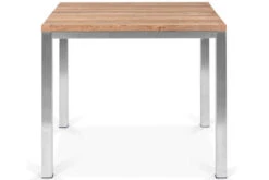 OUTFLEXX Esstisch, Silber/natur, Edelstahl/ Recyceltes FSC®-Teakholz, 90x90cm, Rustikal Gebürstet -Gartenladen 2 15860.jpg