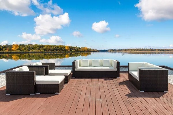 OUTFLEXX Loungemöbel-Set, Braun Marmoriert, Polyrattan, 9 Pers, Wasserfeste Kissenbox 4 OUTFLEXX Loungemöbel-Set, Braun Marmoriert, Polyrattan, 9 Pers, Wasserfeste Kissenbox – Bild 2