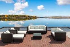 OUTFLEXX Loungemöbel-Set, Braun Marmoriert, Polyrattan, 9 Pers, Wasserfeste Kissenbox, Inkl. Beistelltisch -Gartenladen 2 16062 BOX B.jpg