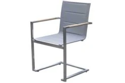 OUTFLEXX Esstischgarnitur, Edelstahl / FSC-Teak, Tisch 180 X 90 Cm, 6 Freischwinger Padded, Silber -Gartenladen 2 17286.jpg