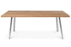 OUTFLEXX Esstisch, Edelstahl/recyceltes FSC®-Teak, 160x90cm, A-Gestell, Rustikal Gebürstet 8 OUTFLEXX Esstisch, Edelstahl/recyceltes FSC®-Teak, 160x90cm, A-Gestell, Rustikal Gebürstet -Gartenladen 2 18319.jpg