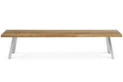 OUTFLEXX Gartenbank, Edelstahl/recyceltes FSC®-Teak, 160x40x45cm, A-Gestell, Rustikal Gebürstet -Gartenladen 2 18322.jpg