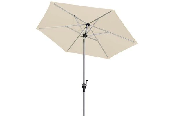 DOPPLER Active Auto Tilt Mittelstockschirm, Natur, Aluminium/Textil, Ø210cm, Höhenverstellbar, Knickbar, Mit Kurbel 4 DOPPLER Active Auto Tilt Mittelstockschirm, Natur, Aluminium/Textil, Ø210cm, Höhenverstellbar, Knickbar, Mit Kurbel – Bild 2