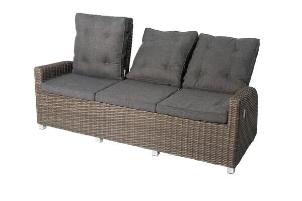 OUTFLEXX Dining 3-Sitzer Sofa, Grau, Polyrattan, 210 X 83 X 110 Cm, Mehrfach Verstellbar 4 OUTFLEXX Dining 3-Sitzer Sofa, Grau, Polyrattan, 210 X 83 X 110 Cm, Mehrfach Verstellbar – Bild 2
