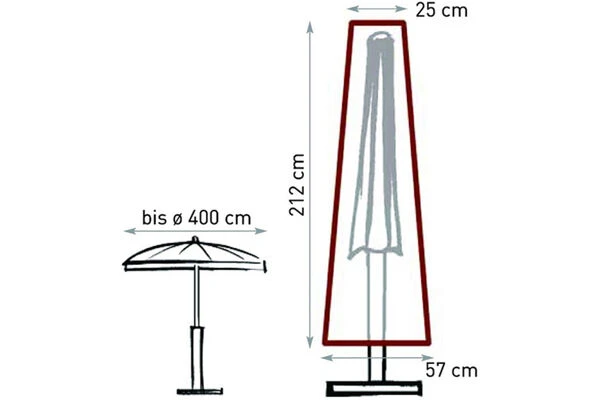GARVIDA Schutzhülle Für Sonnenschirme Ø 250 - 400 Cm, Braun, Polyestergewebe, 212 X 57/18 Cm, Mit Zugband 4 GARVIDA Schutzhülle Für Sonnenschirme Ø 250 - 400 Cm, Braun, Polyestergewebe, 212 X 57/18 Cm, Mit Zugband – Bild 2