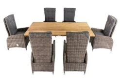 OUTFLEXX Esstischgarnitur, Edelstahl/recyceltes FSC-Teak, Tisch 200x100 Cm, 6 Hochlehner- Diningsessel, A-Gestell 21 OUTFLEXX Esstischgarnitur, Edelstahl/recyceltes FSC-Teak, Tisch 200x100 Cm, 6 Hochlehner- Diningsessel, A-Gestell -Gartenladen 2 19378.jpg